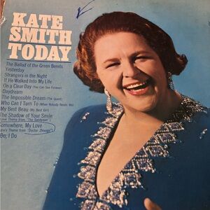 Kate Smith Today Vinyl Record signed insert